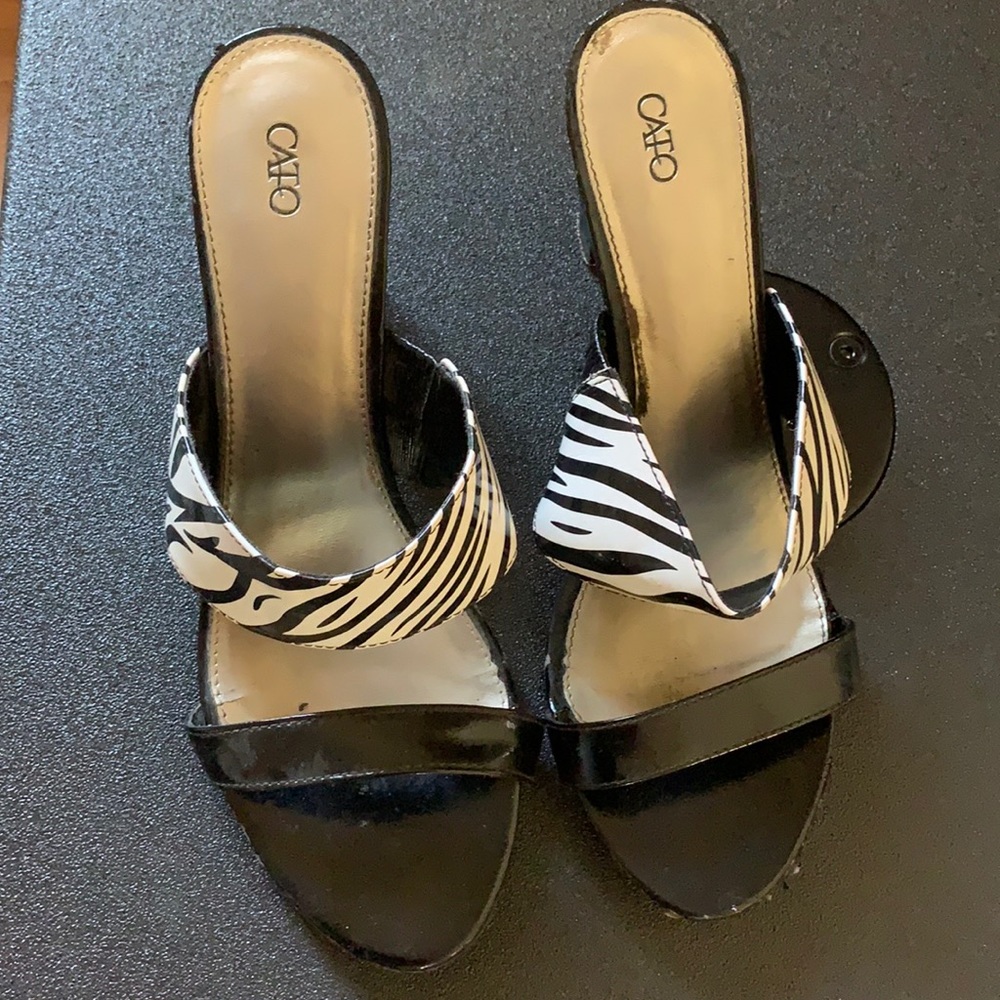 Cato zebra print heels size 11w